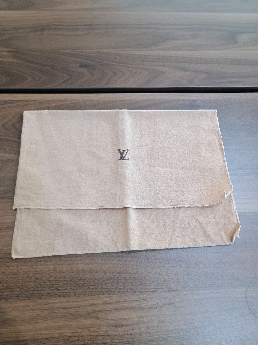 Louis Vuitton Beige Dust Bag with LV Logo